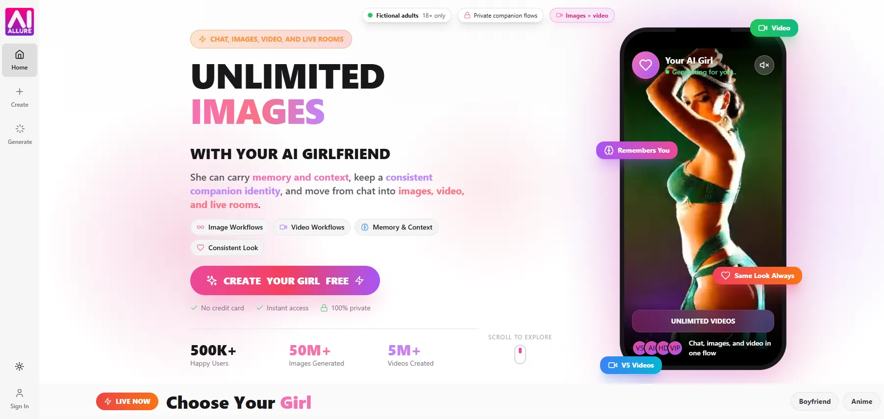 Best GirlfriendGPT Alternatives in 2026 for Uncensored AI Girlfriend Chat 5 AIAllure - Homepage