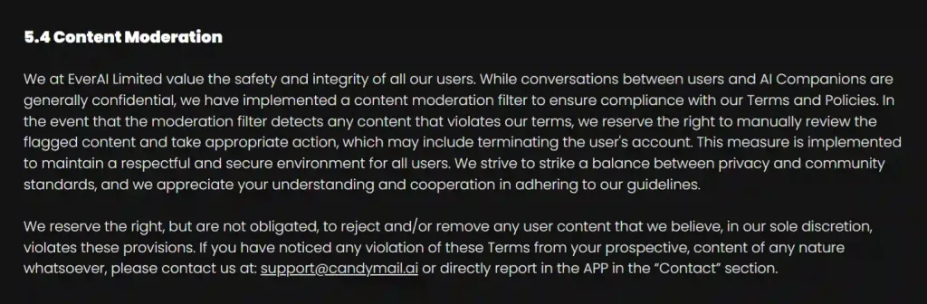 Candy AI Content Moderation Policy