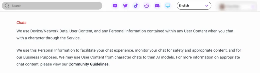 CrushOn AI Chat Monitoring Policy