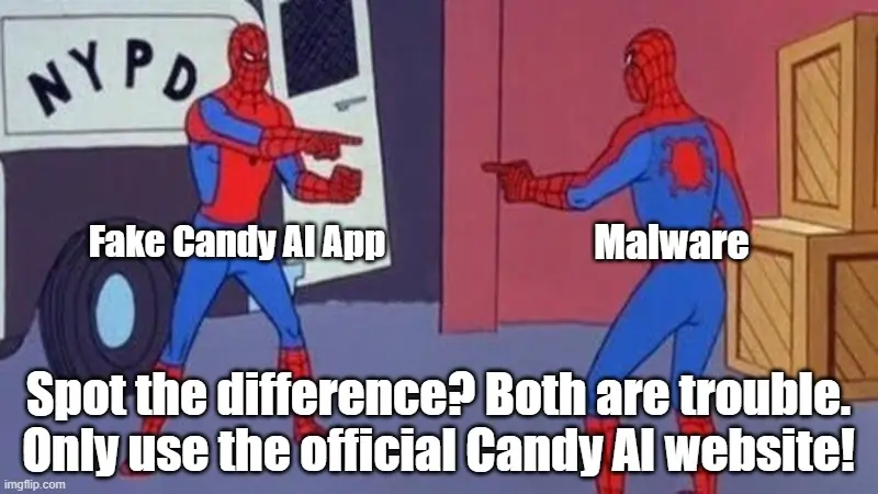 Fake Candy AI apps meme