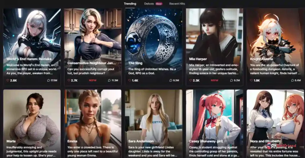 GirlfriendGPT - NSFW Character Diversity