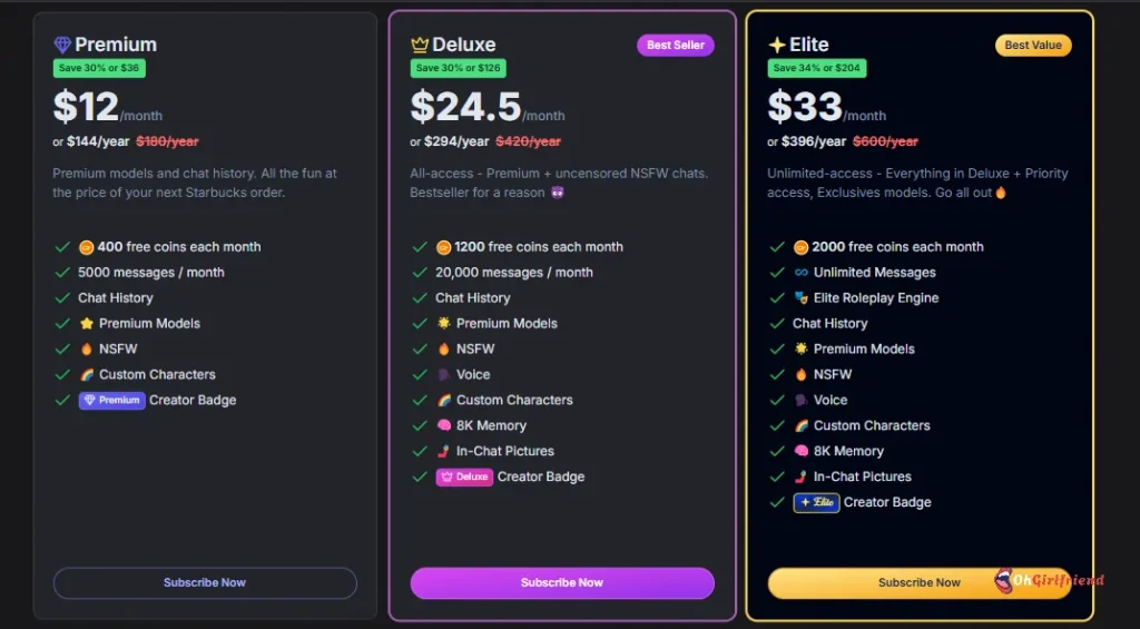 GirlfriendGPT - Pricing