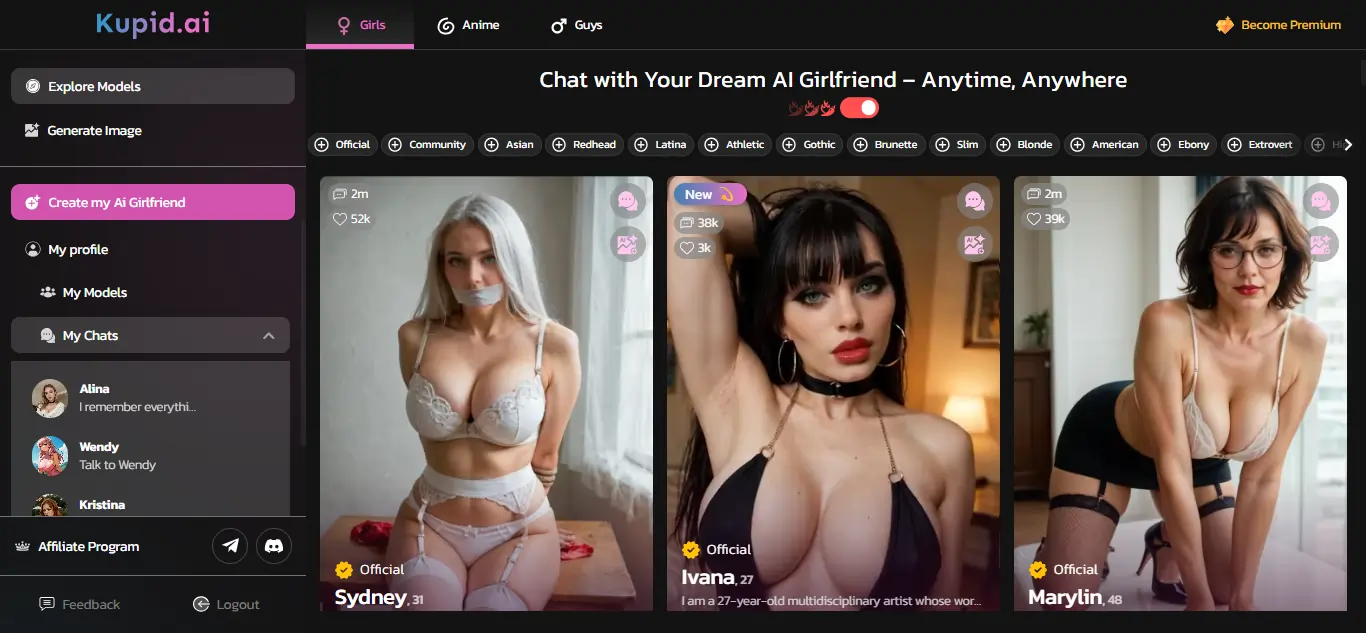 10 Best AI Girlfriend Apps That Send Pictures: Full List (2026) 12 Kupid AI - User Interface