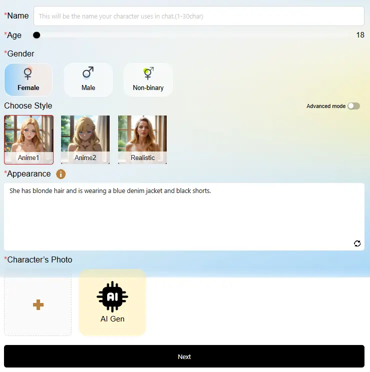 Nextpart AI - Create Your AI Character