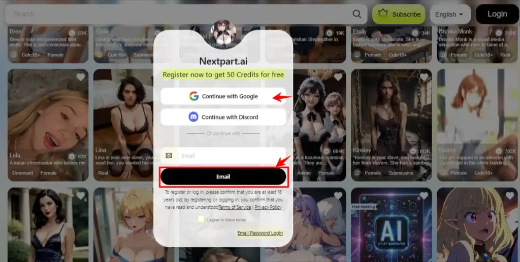 Nextpart AI - Login with Email