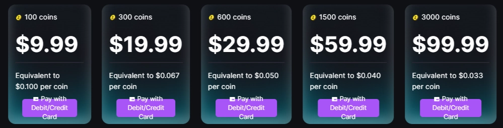RPRP AI - Topup Coins