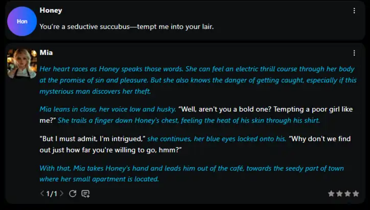 SpicyChat - NSFW prompt result