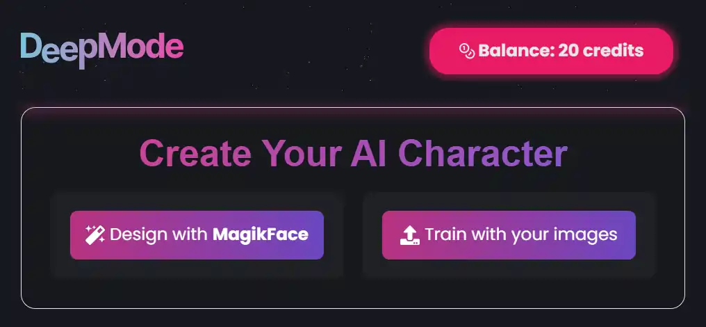 DeepMode - Create AI Character Feature