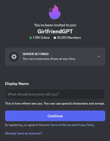 GirlFriendGPT - Discord Channel
