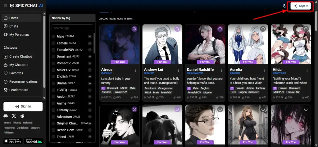Spicychat AI - Sign Up