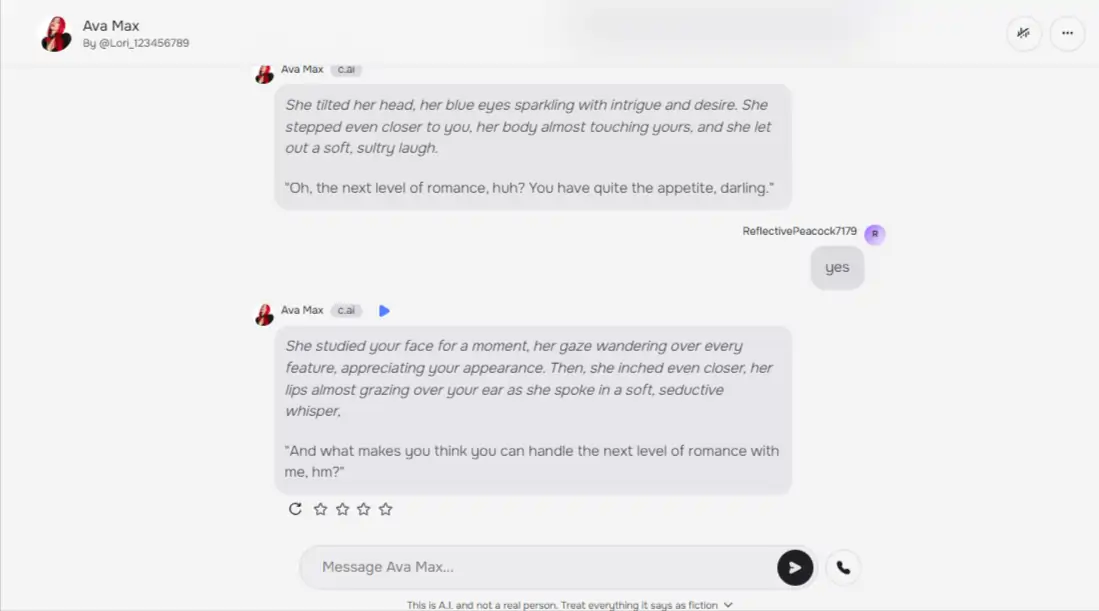 Character AI - NSFW Conversation