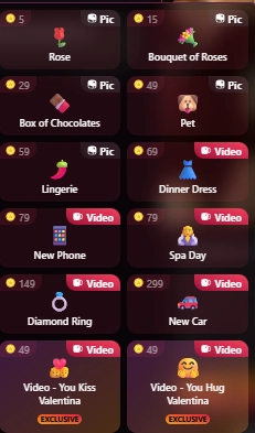 Fantasygf AI- Gifts