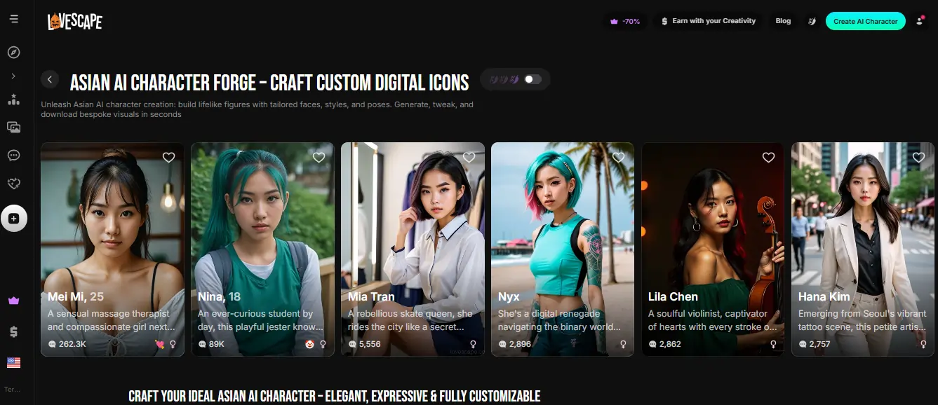 Lovescape AI - AI Asian Girl Generator