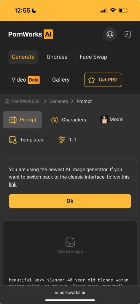 Pornworks AI on mobile