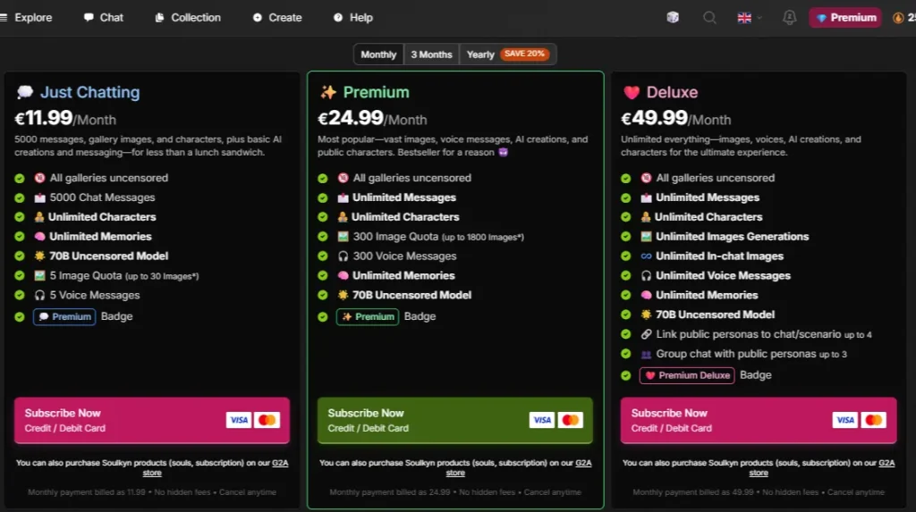 SoulKyn-Pricing-plan