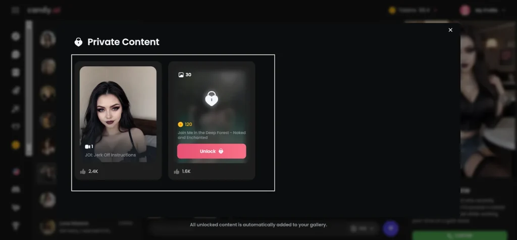Candy AI - Private Content Cost