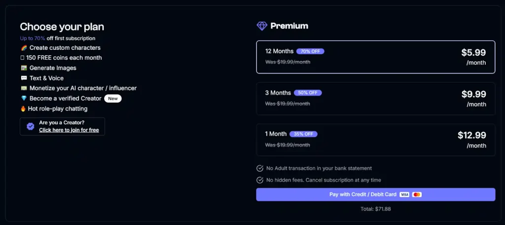 Fanfinity AI Pricing Plans