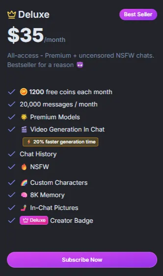 GirlfriendGPT - Monthly Deluxe Pricing Plan