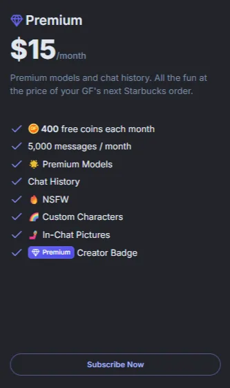 GirlfriendGPT - Monthly Premuim Pricing Plan