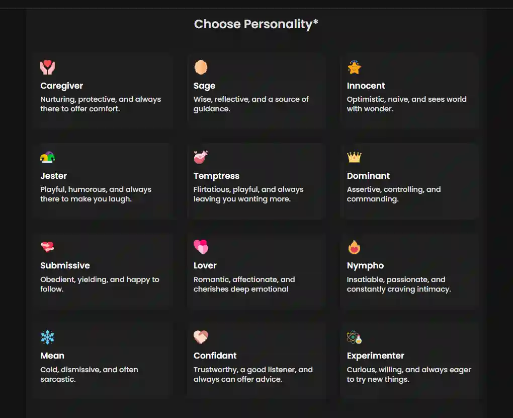 Candy AI - Personality Traits