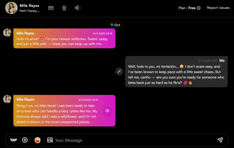 Honeybotai Chat with Mila Reyes AI Girlfriend