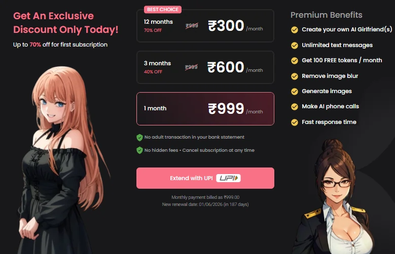 Candy AI - Indian Pricing Plan