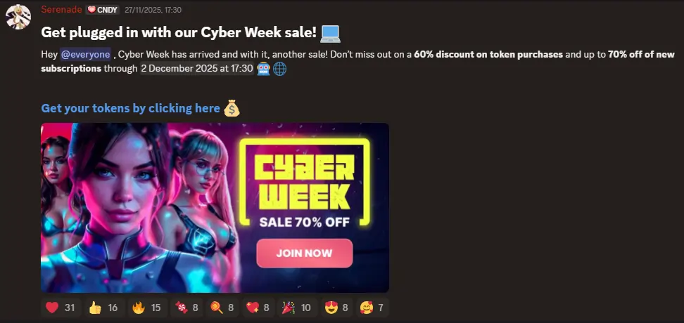 Candy AI Tokens Explained: Prices & How to Buy (2026) 8 Candy AI - Discord Discount Announcement