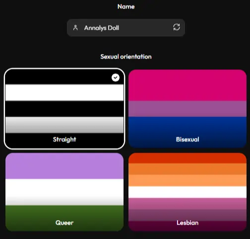 Joi AI Review 2026: Features, Pricing, Neurons and NSFW Tools 15 JOI AI – Choose AI Character name and sexual Orientation