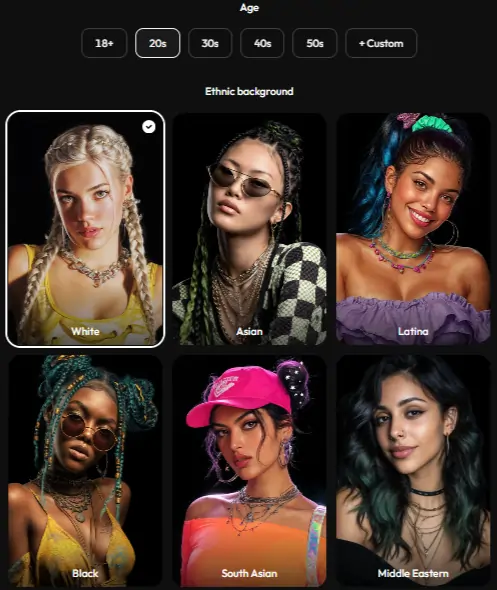 Joi AI Review 2026: Features, Pricing, Neurons and NSFW Tools 10 JOI AI – Choose AI Character Age and ethnic background