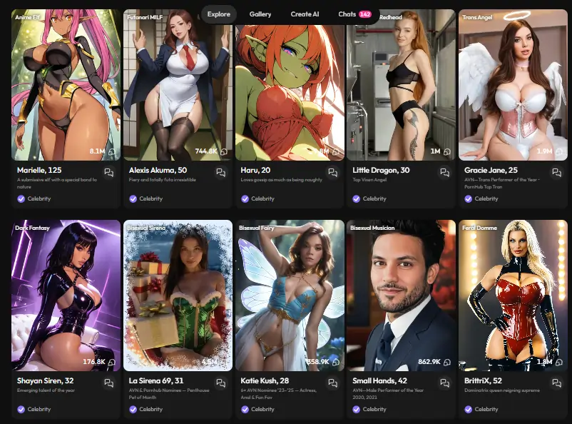 Joi AI Review 2026: Features, Pricing, Neurons and NSFW Tools 8 Joi AI - AI Celebrity-Inspired Characters