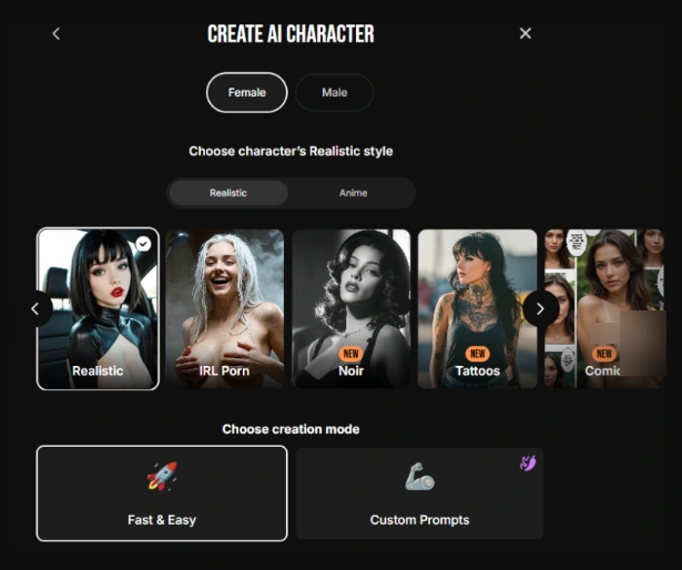Spicier AI Review: Features, Pricing & NSFW Quality (2026) 9 Spicier - AI Character Gender & Art Style