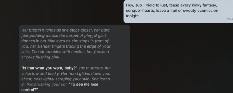 Spicier AI Review: Features, Pricing & NSFW Quality (2026) 6 Spicier AI - NSFW Chat Conversation 1