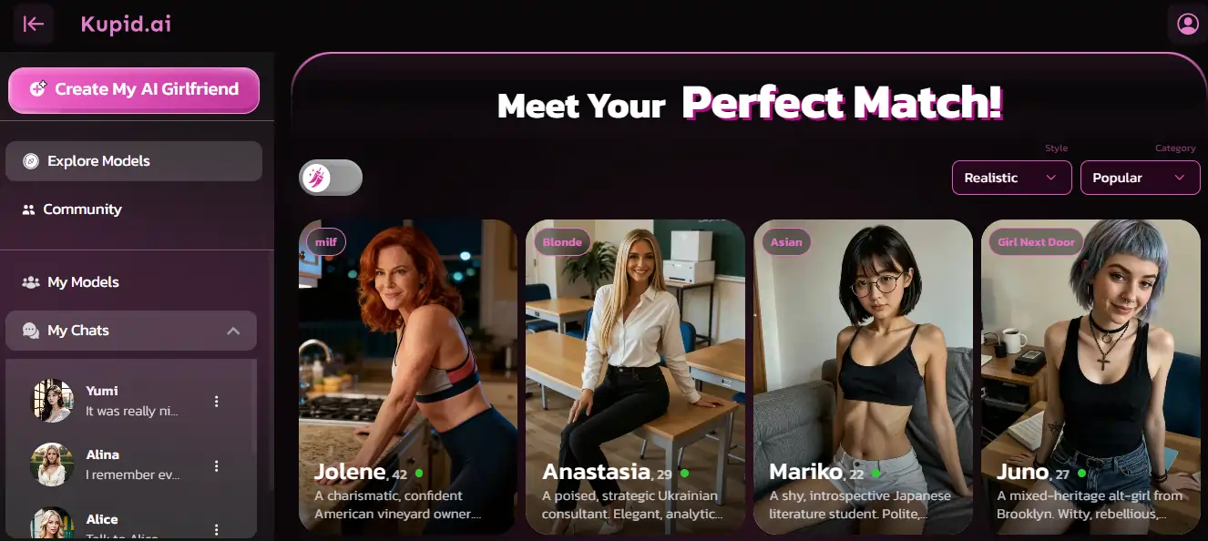 7 Best SugarLab AI Alternatives for NSFW Chat (2026) 8 Kupid AI Dashboard