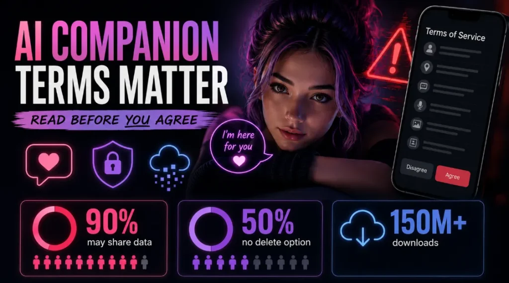 AI Companion App Terms of Service: What You're Really Agreeing To 2 AI Companion Privacy Warning