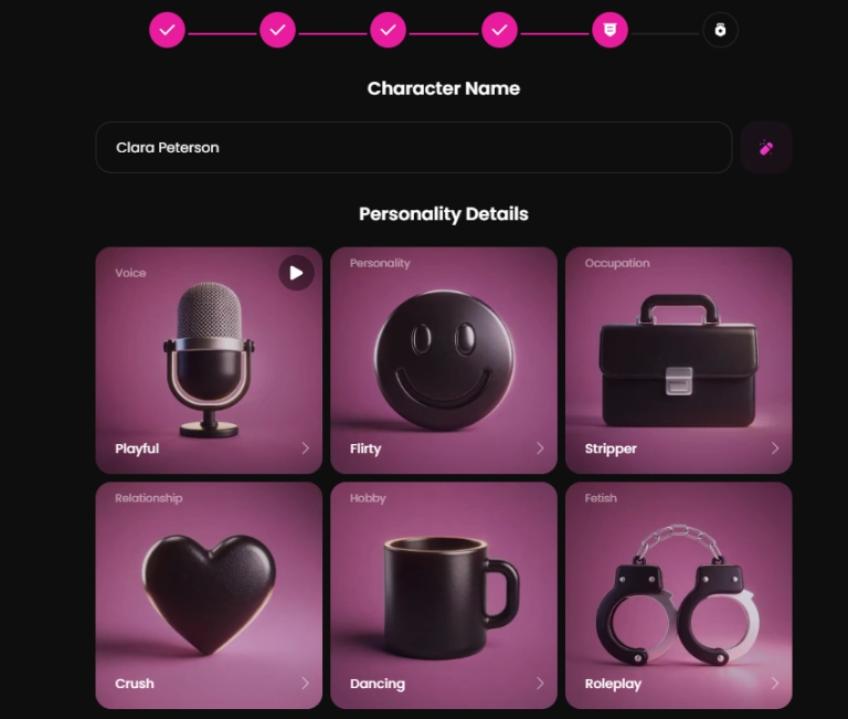 GoLove AI Review 10 Golove AI - Choose AI Character Name and Personality Details