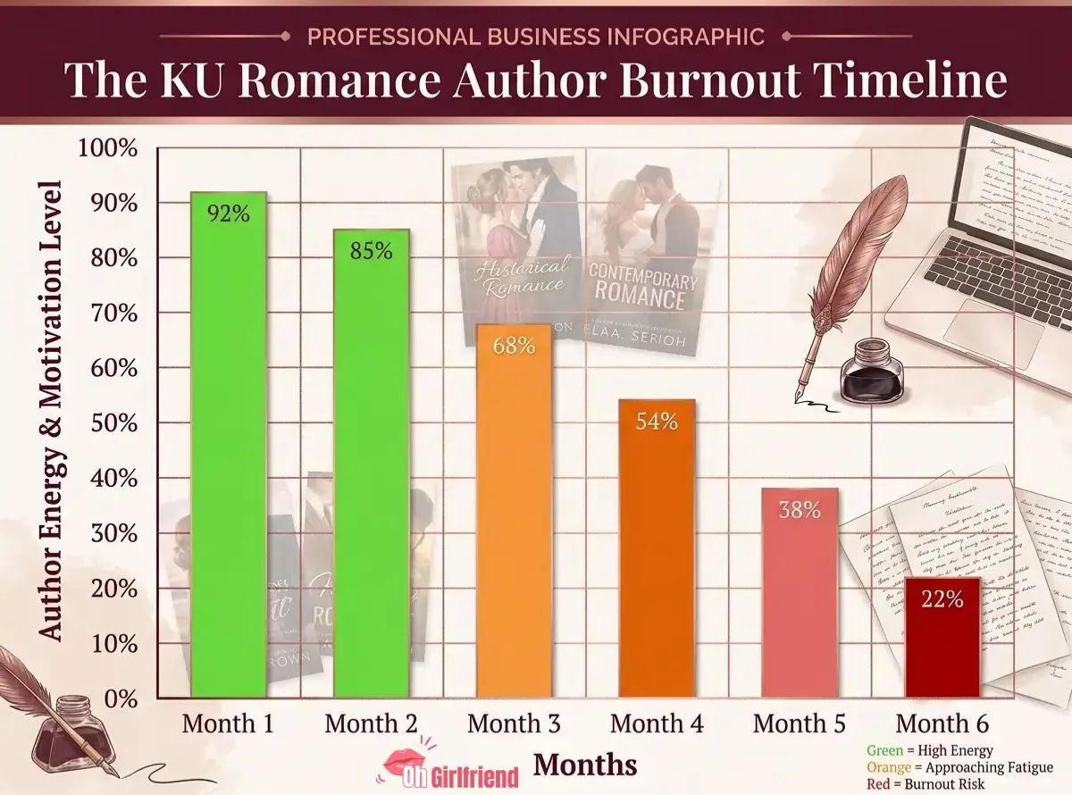 no-shadow KU Romance Authors Burn Out Timeline