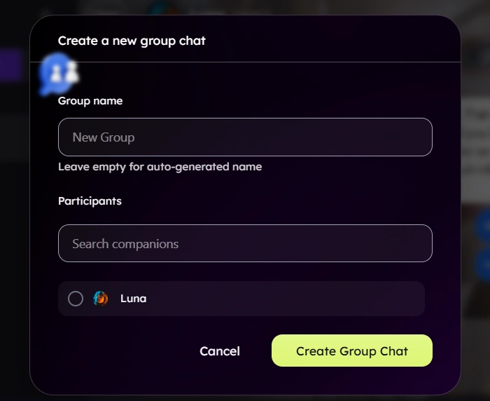Nastia AI Review 2026: Spicy Selfies, Videos & Group Chats 8 Nastia AI - Group Chat Feature
