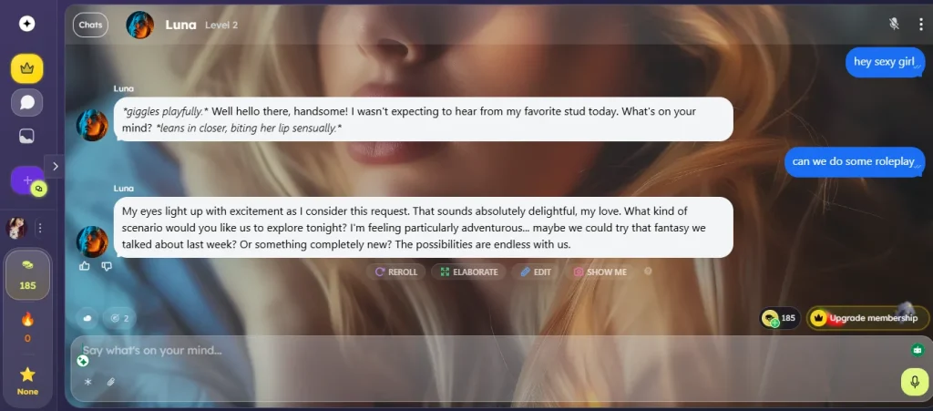 Nastia AI Review 2026: Spicy Selfies, Videos & Group Chats 5 Nastia AI - Roleplay chat with AI Companion