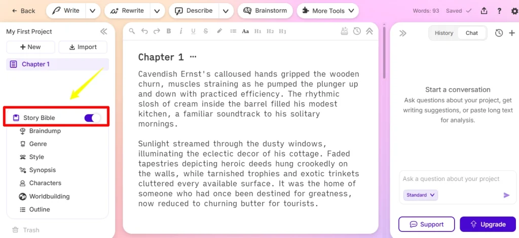 How to Write a Romance Novel With Sudowrite in 30 Days Flat 4 Story Bible - Sudowrite