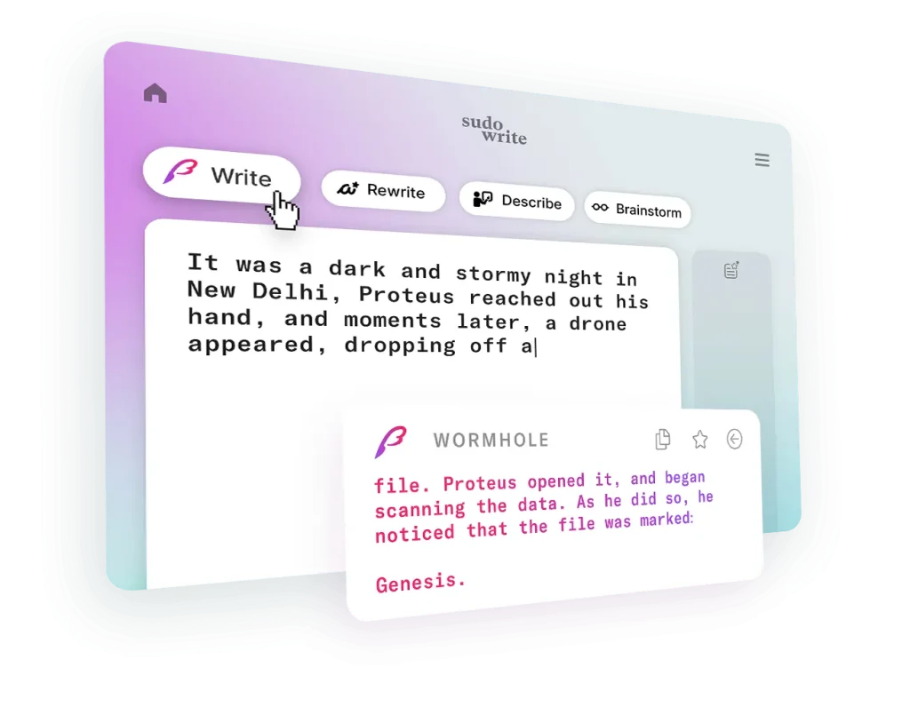 How to Write a Romance Novel With Sudowrite in 30 Days Flat 5 Sudowrite's Write tool