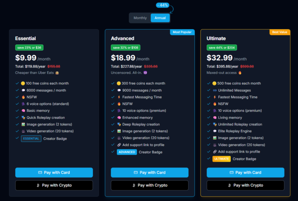 DarLink AI Review 2026: Deep Roleplay or Empty Hype? 13 Darlink AI - Pricing Plan