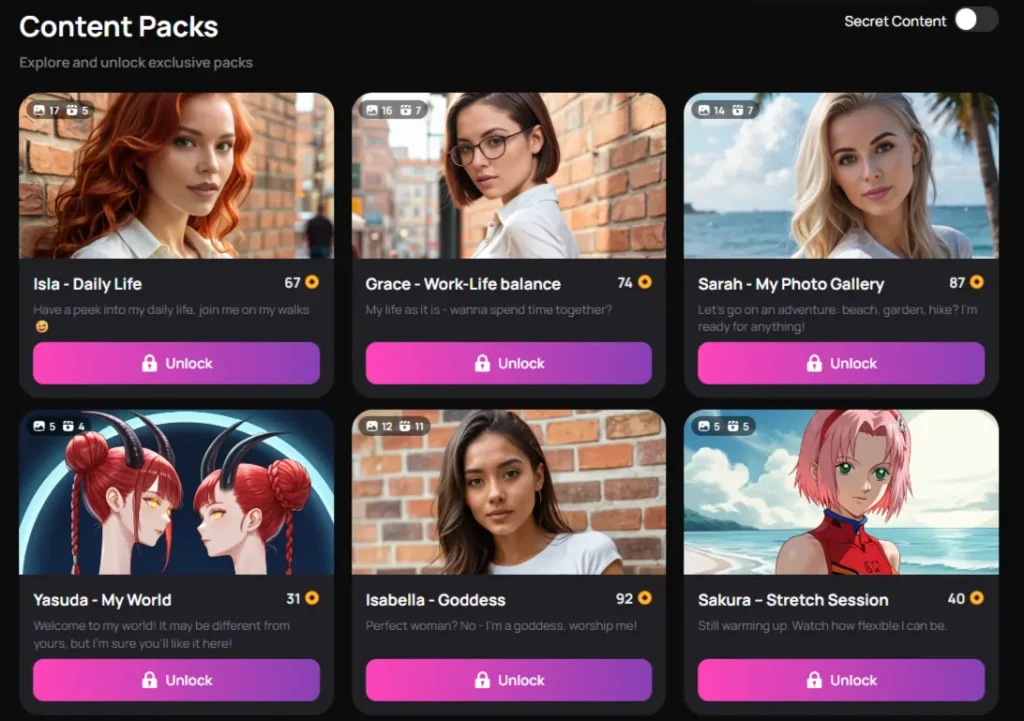 Get-Harder.today Review 2026 🔥 Hardcore AI Girlfriend App With $1.99 Lifetime Deal 9 Get-harder.today - Content Packs