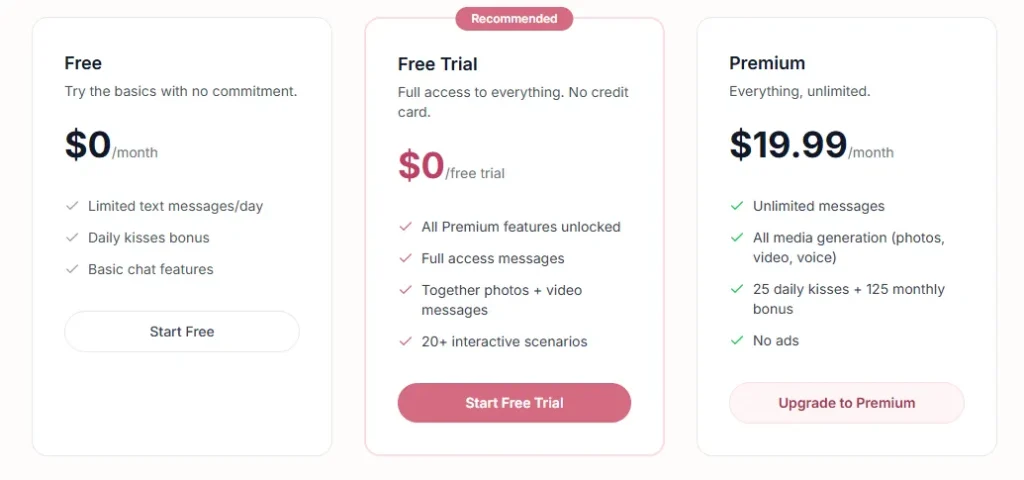 Kissable AI Review 2026: It Remembers More Than You Think 12 Kissable AI Pricing Plan