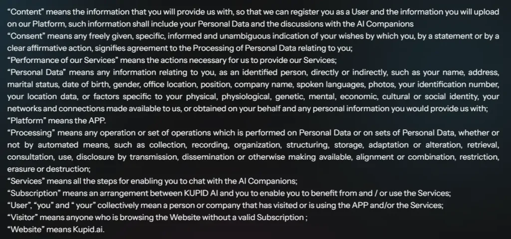 Is Kupid AI Safe? Adult Use, Refunds, and Privacy 5 Kupid AI - PrivacyKupid AI - Privacy