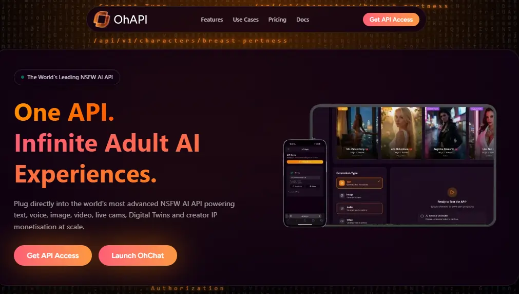 OhChat AI Review 2026: Features, Pricing and Full Verdict 8 OhAPI HomePage