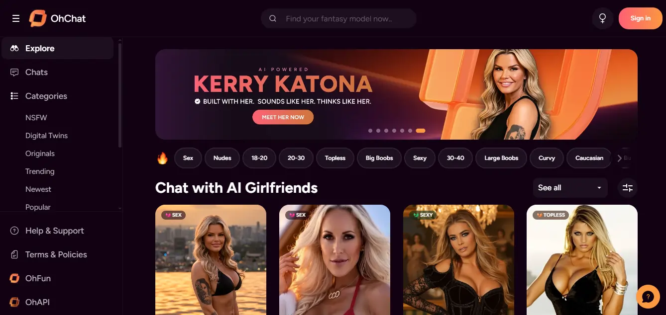 6 Best OnlyFans-Style AI Platforms Compared and Ranked 2026 2 OhChat AI