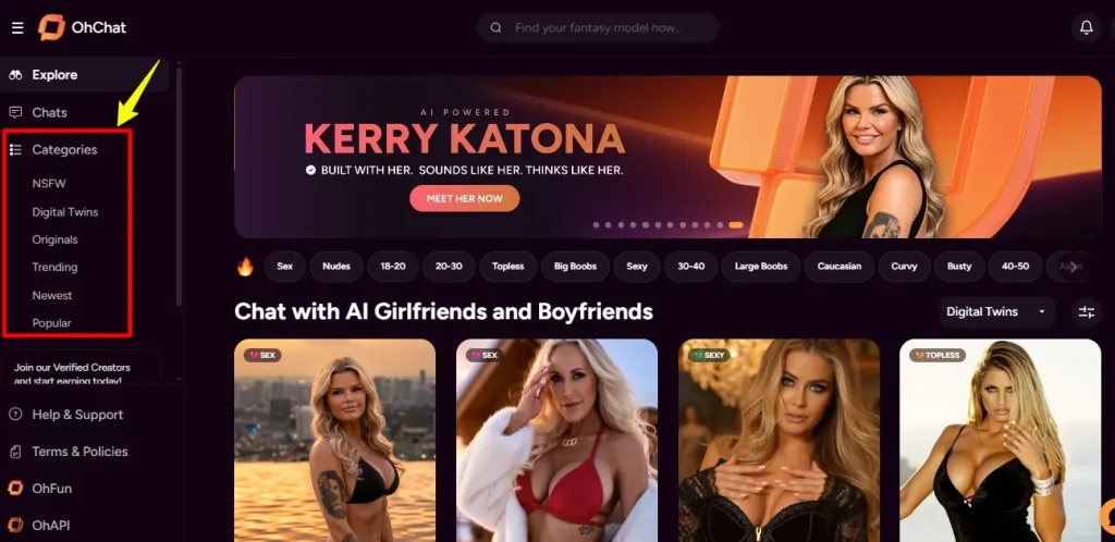 OhChat AI Review 2026: Features, Pricing and Full Verdict 5 OhChat Ai Grilfriend Catergories