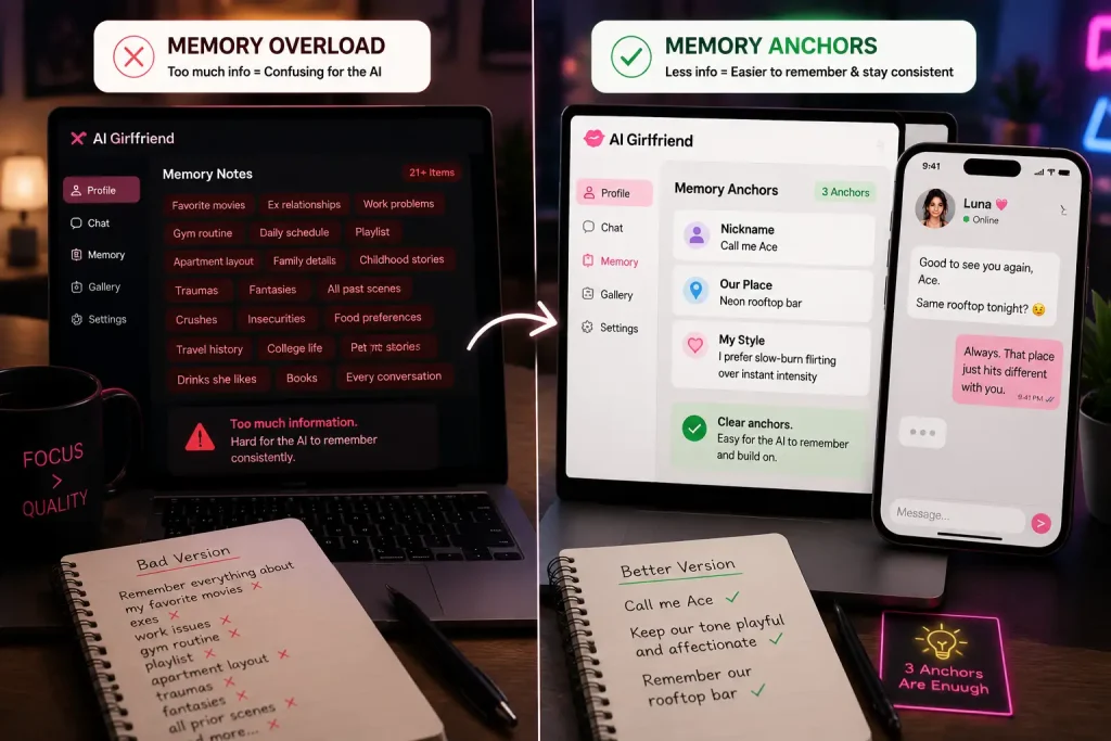 AI Girlfriend Personality Drift: 7 Fixes That Actually Work 9 AI girlfriend memory setup