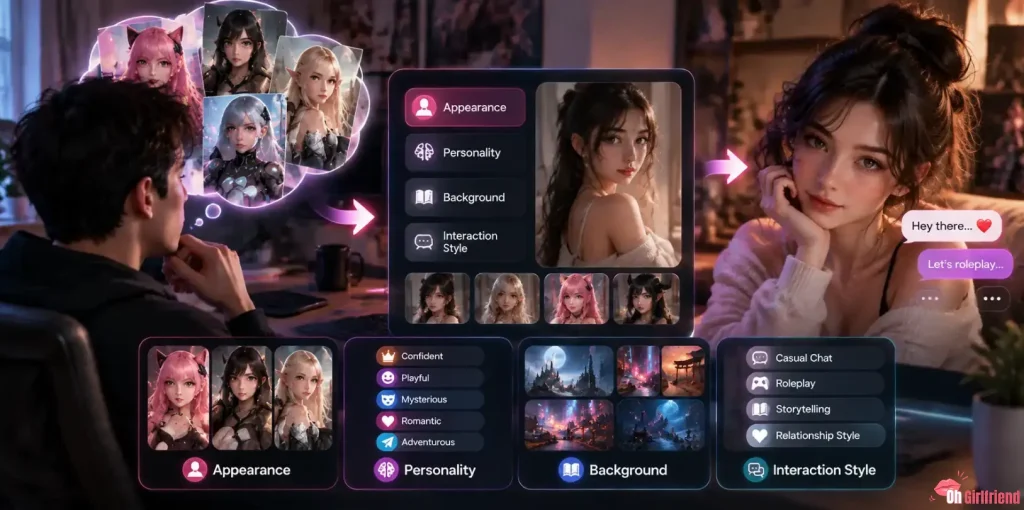 Best Rule 34 AI Girlfriend Apps 2026: Create Your Dream AI Fantasy Girlfriend 2 AI girlfriend app character customization and virtual companion creation