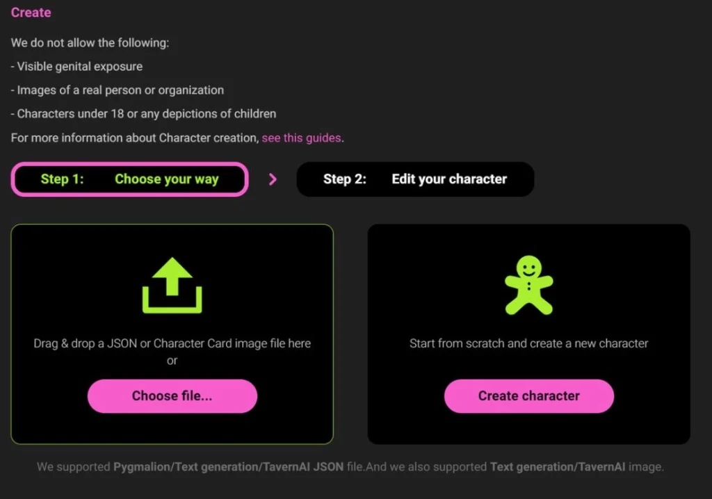 CrushOn AI character creation